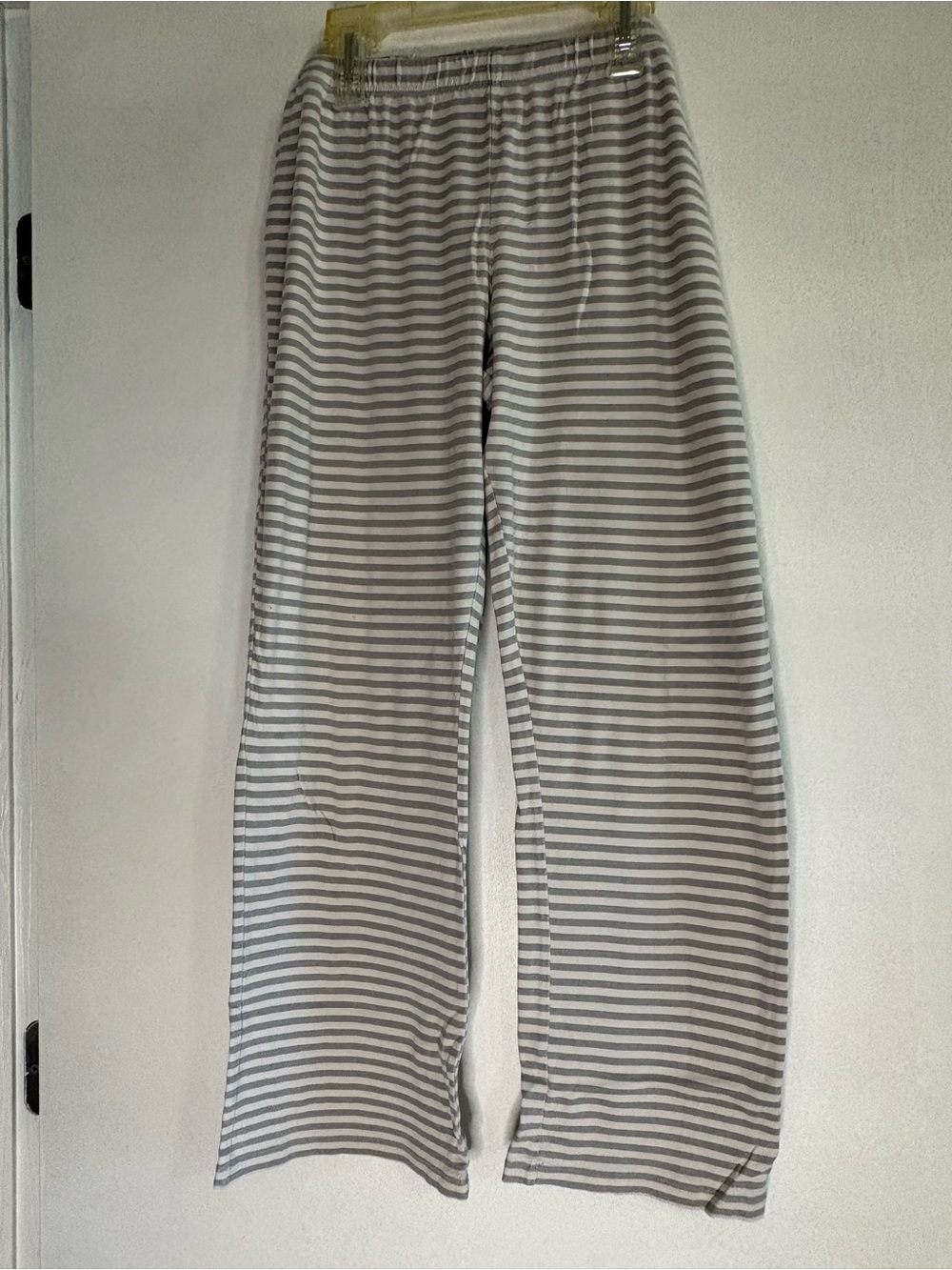Women’s Gray & White Striped Pajama Pants — Comfortable Lounge Sleepwear